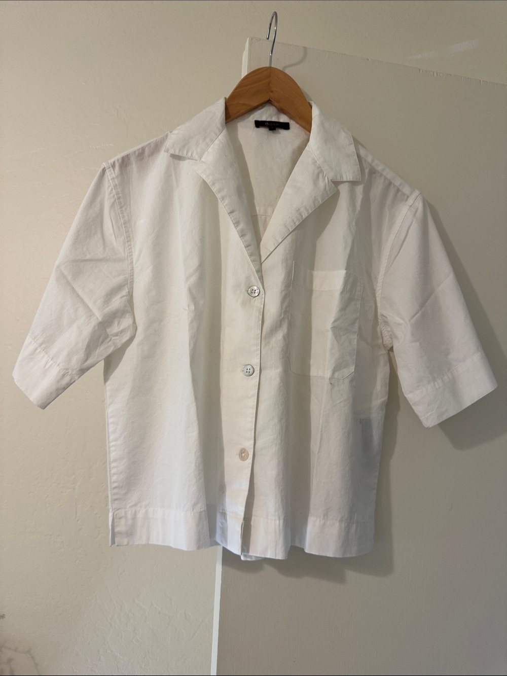 Quince 100% Cotton White Short-Sleeve Button Down Shirt S